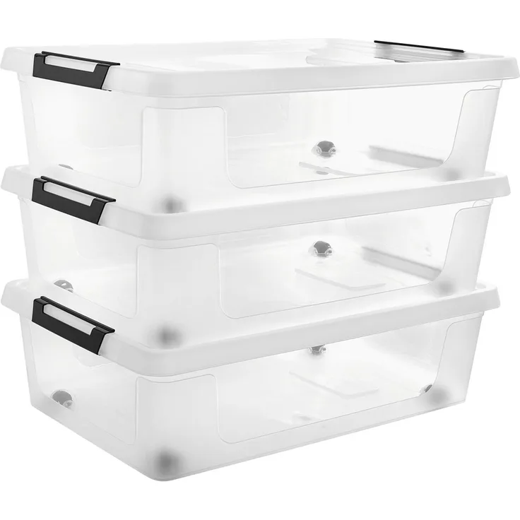 Gardissimo CLIP Aufbewahrungsbox Kunststoffbox Klarsichtbox Box rollbar