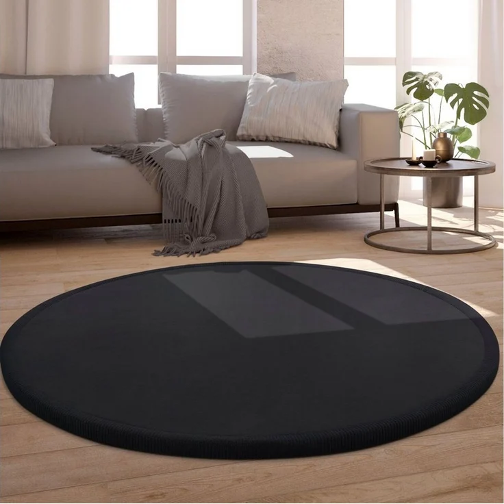 Paco Home Teppich Kinderzimmer Kinderteppich Baby Spielteppich Krabbeldecke Krabbelmatte Weich rutschfest Jungen Mädchen Deko, Grösse:80 cm Rund, Farbe:Schwarz – Bild 1