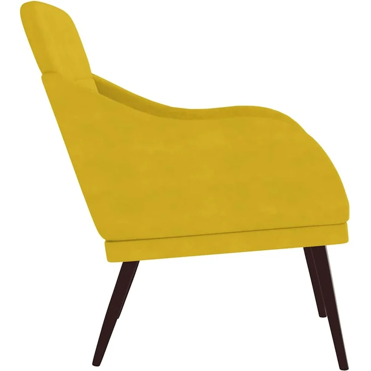Sessel wohnzimmer, Relaxsessel Gelb 63x76x80 cm Samt – Bild 4