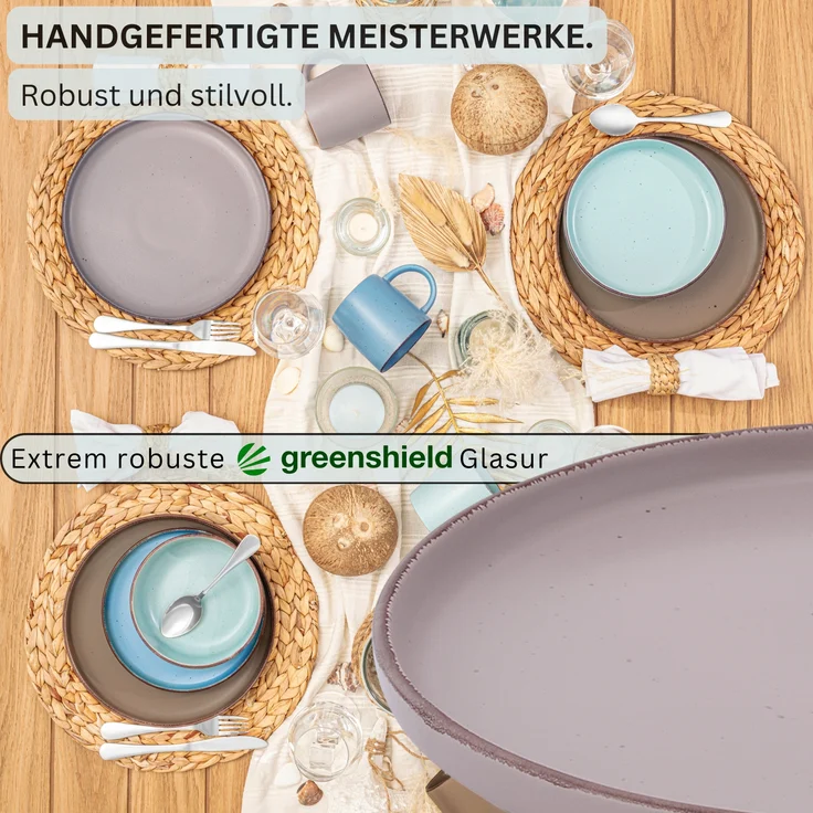 SÄNGER Steingut Dessertteller Bombay Meeresboden 4 teilig – Bild 2