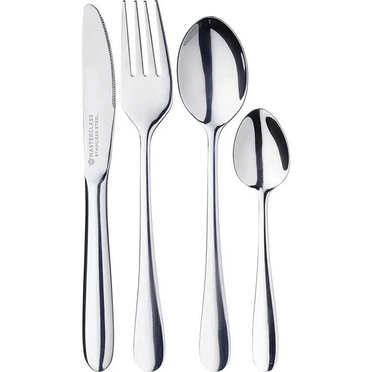 Kitchen Craft Kinderbesteck Set MasterClass 4 Stück aus Edelstahl, Silber, 28 x 18 x 18 cm, 4-Einheiten