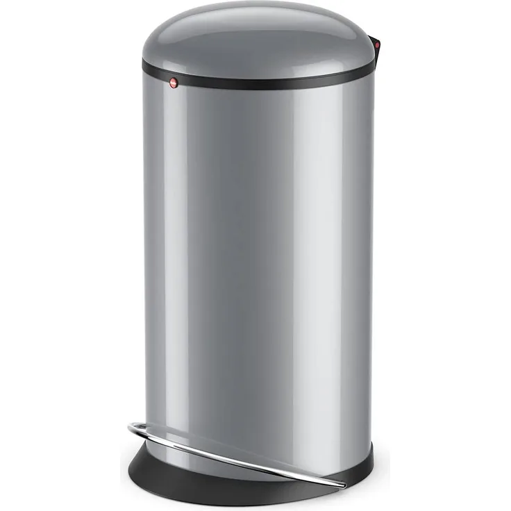Hailo Treteimer Harmony L, Abfalleimer, Mülleimer, Stahlblech, Silber, 20 L, 0531-020