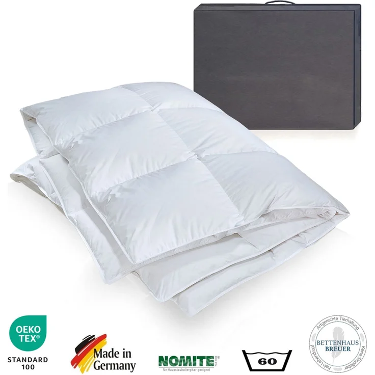 Daunendecke 900g weiche sibirische Daunen Bettdecke 135x200 100% natur – Bild 2