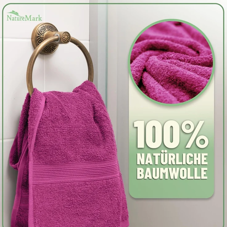 GREEN MARK Textilien 10 TLG. FROTTIER Handtuch-Set mit verschiedenen Größen 4X Handtücher, 2X Duschtücher, 2X Gästetücher, 2X Waschhandschuhe | Farbe: Pink | Premium Qualität – Bild 3