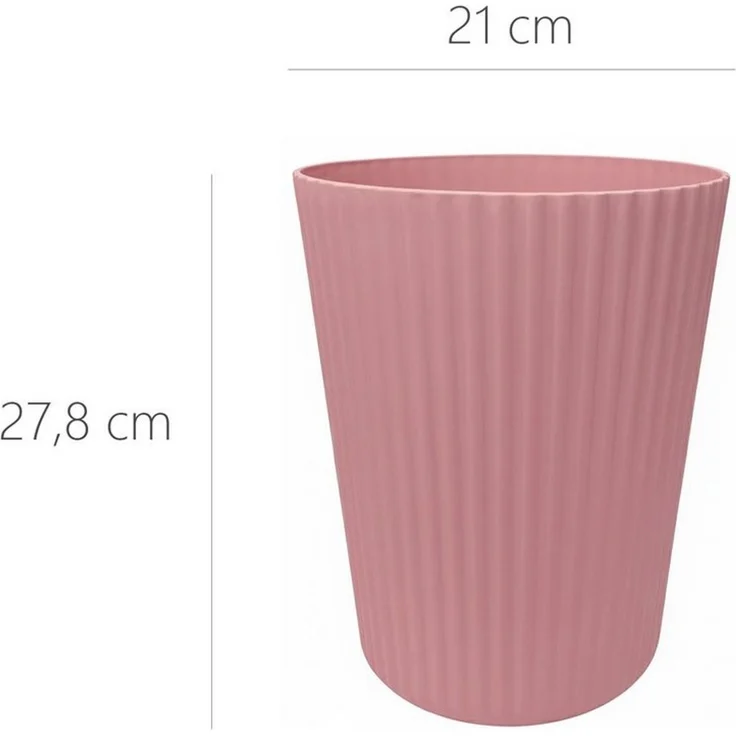 Sinoba Papierkorb ANX Mülleimer Papiereimer, aus stabilem Kunststoff ideal für Kinderzimmer Büro Höhe 27,8 cm 9L, Rosa – Bild 2