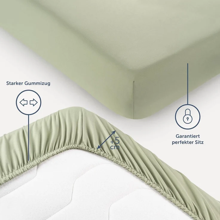 Blumtal® Spannbettlaken 120x200 cm - Bettlaken 120x200 aus Microfaser - Oekotex zertifiziertes Spannbetttuch 120x200 - Spannbettlaken 120x200 / Spannleintuch 120x200 - Bettlaken - Fitted Sheets - Grün – Bild 3