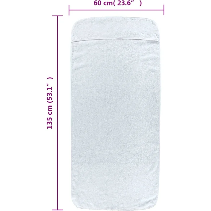 vidaXL Strandtücher 6 Stk. Weiß 60x135 cm Stoff 400 GSM 3157051 – Bild 8
