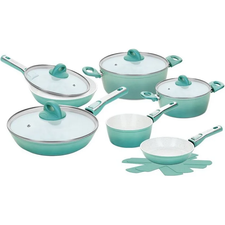 Genius Pfannen-Set Cerafit Revolution Deluxe-Set 12-tlg, Keramik (Kochtopf- und Pfannenset, 12 tlg), spülmaschinengeeignet, für alle Herdarten geeignet