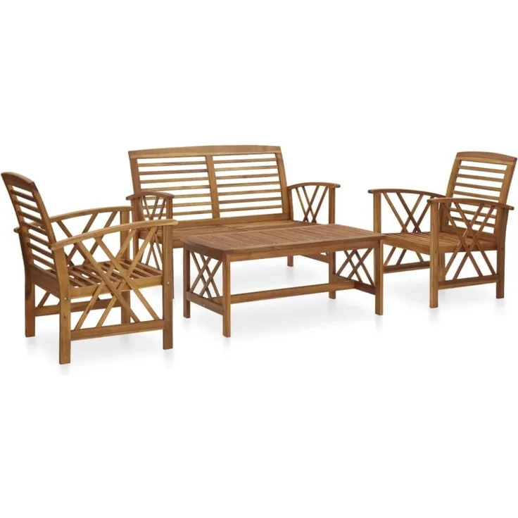 vidaXL 4-tlg. Garten-Lounge-Set Massivholz Akazie 3057983