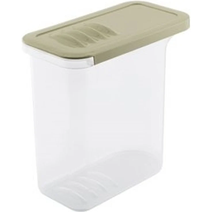 BranQ Müslibox Shark Lebensmittelbehälter mit olivgrünem Deckel, Kunststoff, Transparent, ergonomische Form – Bild 4