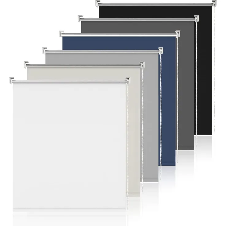 Verdunklungsrollo ohne Bohren Rollos für Fenster Verdunkelung Weiß B80 x H150 cm Thermorollo Innenrollo Klemmrollo Sonnenschutzrollo innen
