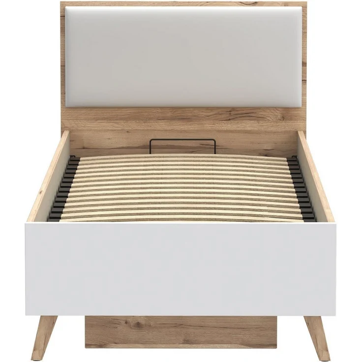 FORTE Stauraumbett Vankka viel Stauraum, skandinavisches Design, Made in Europe, aufklappbarer Lattenrost, weitere Produkte zur Serie erhältlich – Bild 2