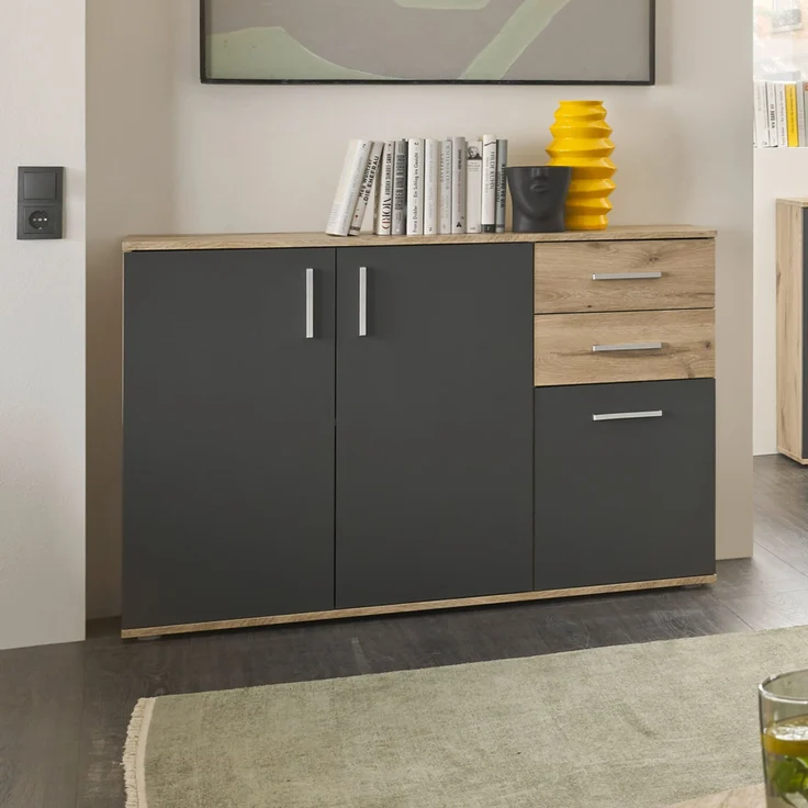 Kommode >BC 1040< in Grau matt - 120x84x35 (BxHxT) – Bild 4