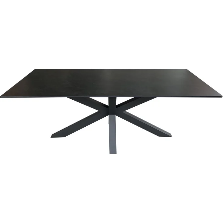 Tisch Malaga - 200 x 90 cm - gesinterter Stein dunkelgrau - Gestell Kreuz-Form – Bild 5