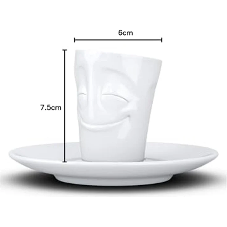 FIFTYEIGHT Espresso Mug mit Henkel 80ml - Vergnügt weiß – Bild 5