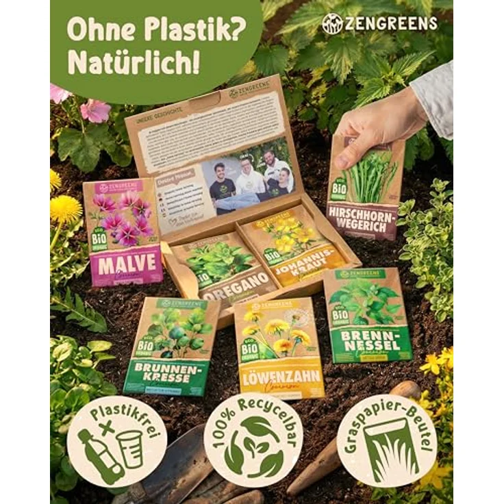 ZenGreens® - Bio Wildkräutersamen im 8er Set - 8 Wildkräuter Samen für den einfachen Anbau im Garten, Balkon oder Hochbeet - Pflanzensamen - Saatgut – Bild 5