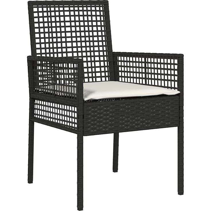 vidaXL Gartenstuhl 2 pcs Schwarz 55 x 53 x 85 cm Poly-Rattan 42003445 – Bild 3