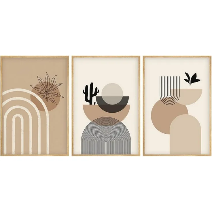 Wallity Leinwandbild Painting: 100% MDF (Thickness: 3 mm), 50 x 35 cm (3 Pieces) E4055, (3 St)