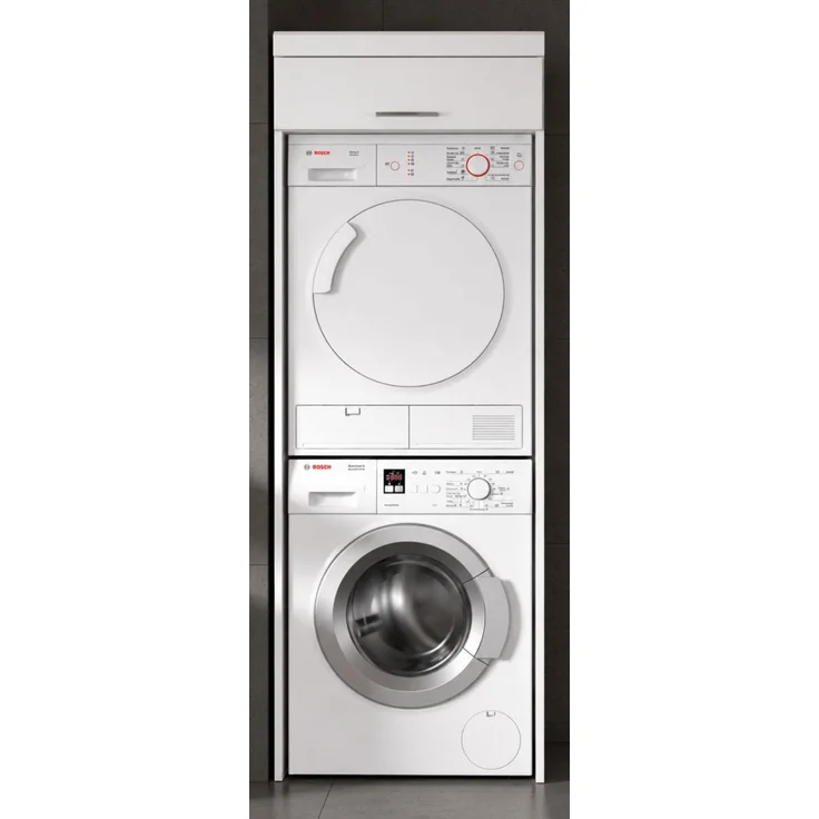 Waschmaschinenschrank Shawn in weiß Hochglanz 66 x 200 cm – Bild 2
