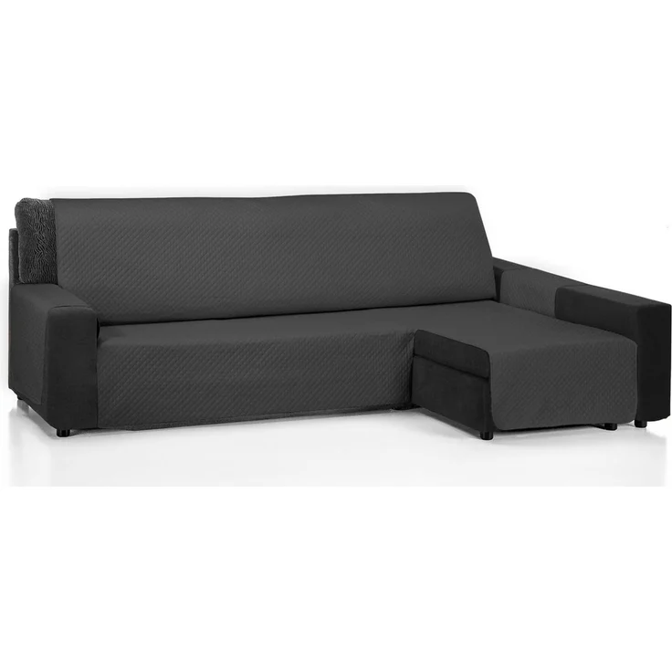 ECOMMERC3 Sofabezug Chaise Long 200 cm, geeignet für Chaise Long Eckteil rechts und Links – Sofabezug Chaise, lang, verstellbar, Schwarz