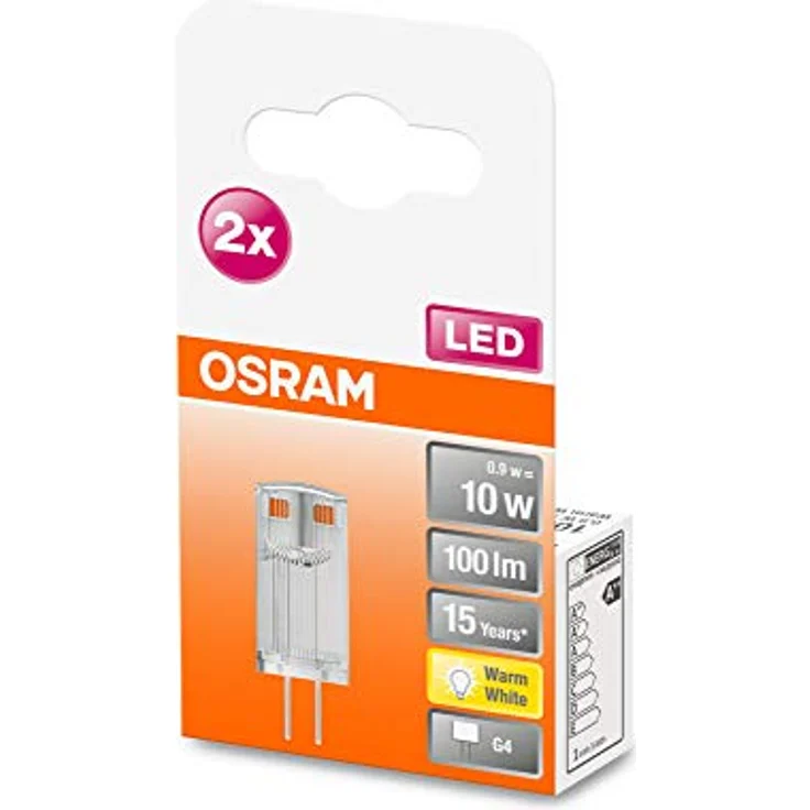 Osram LED-Stiftsockellampe G4 0,9W 2.700K, 2er Set – Bild 2