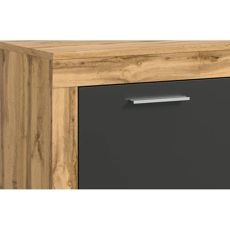 xonox. home Wohnen Jam X8BN1T20 Highboard Hochkommode Wohnzimmerschrank Hochschrank in Wotan Eiche Melamin/grau Nachbildung, ca. B/H/T: 80 x 88 x 35 cm – Bild 7