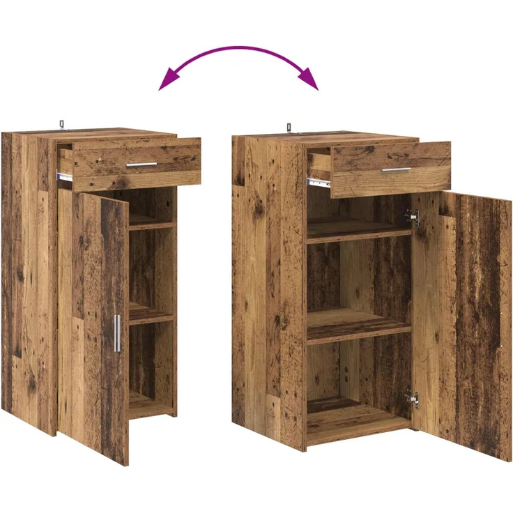 vidaXL Sideboard Altholz 45 x 42,5 x 93 cm Holzwerkstoff 883147 – Bild 12