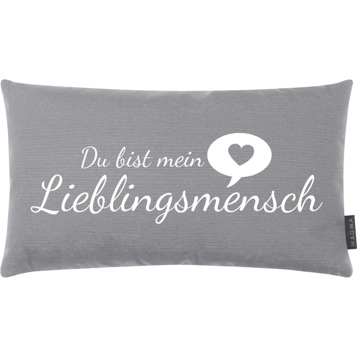 Kissen Lieblingsmensch grau 25x45 cm Made in Germany/Ökotex 100 – Bild 2