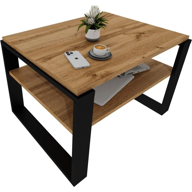 CraftPAK Couchtisch Wohnzimmertisch aus hochwertigem Holz - Couchtisch 54T x 63B x 44H cm – Bild 1