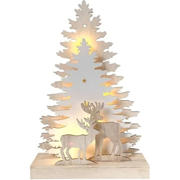 HTI-Living Rehe im Winterwald Beleuchtete Weihnachtsszene – Bild 1