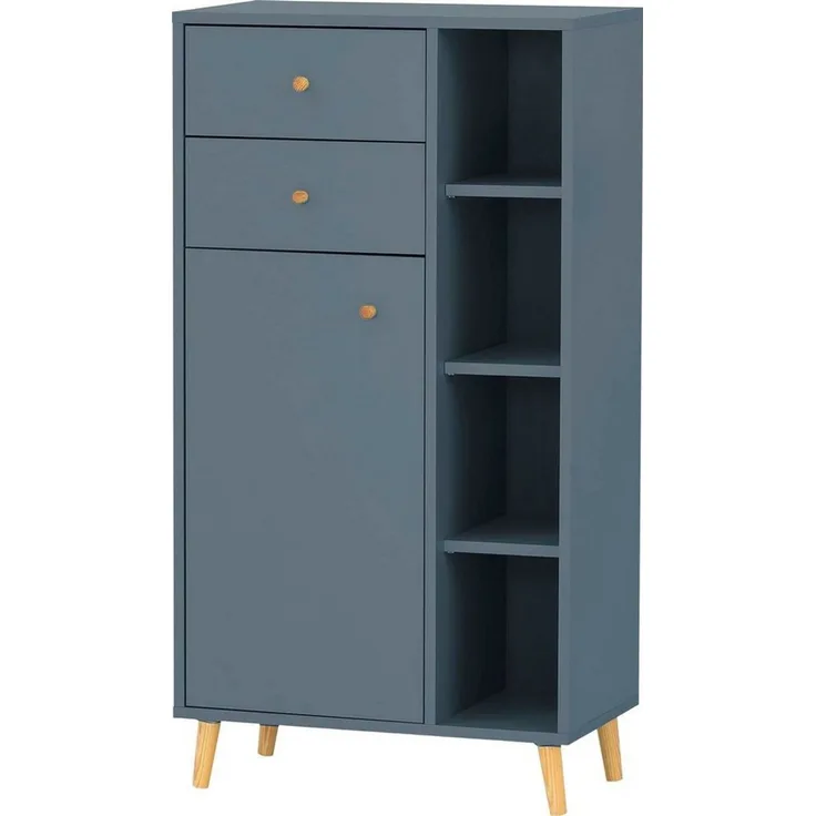 Schildmeyer Bjarne Highboard, Holzwerkstoff, Fjord, 60,2 x 33 x 113,4 cm