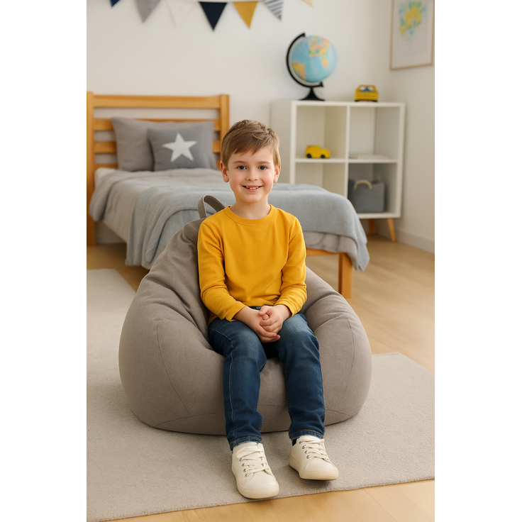 AD.CON Sitzsack mit Füllung, Dunkelgrau, 70 x 80 x 50 120L, EPS-Perlen – Bild 2