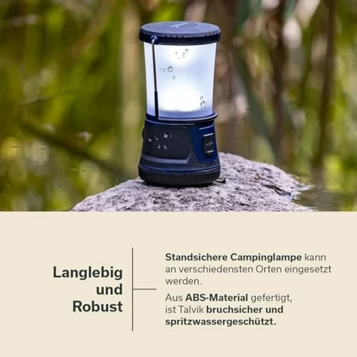 Skandika LED Gartenleuchte, stufenlos dimmbar, 4400 mAh, Notfallleuchte, 6500 K, USB-C Anschluss – Bild 5