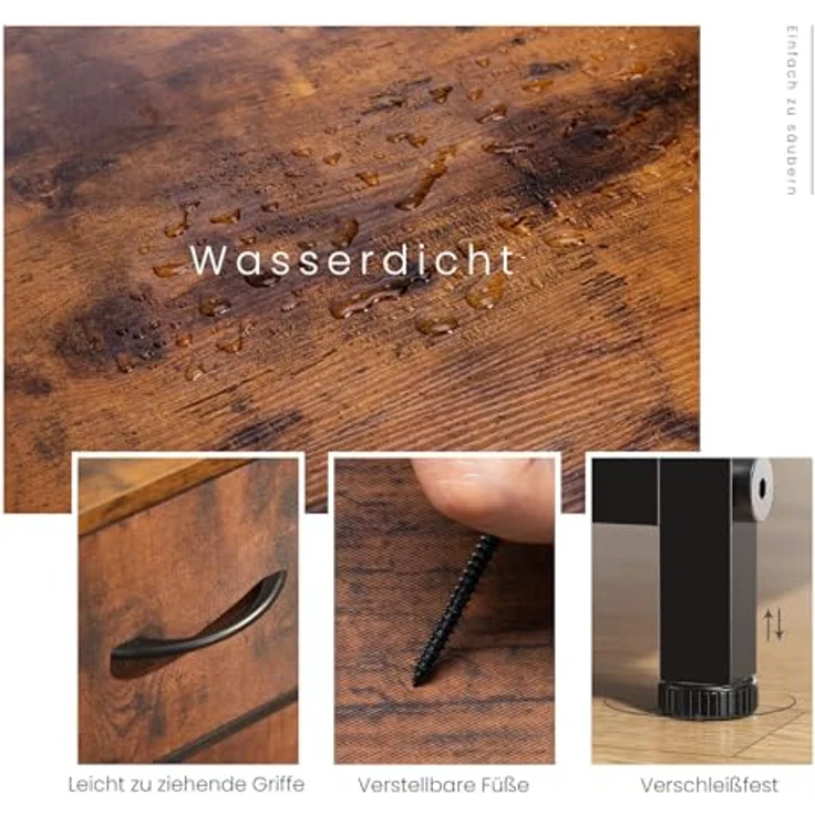 Sweetcrispy Kommode für Schlafzimmer, breite Schublade Kommode, 9 Stoffschubladen mit Griffen, Schubladen aus Stoff, Schrank, TV Stand für Schlafzimmer, Schrank, Wohnzimmer, Kinderzimmer – Bild 7