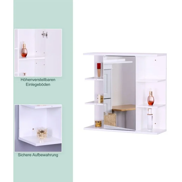 Relaxdays Spiegelschrank mit 8 Ablagen – Bild 5