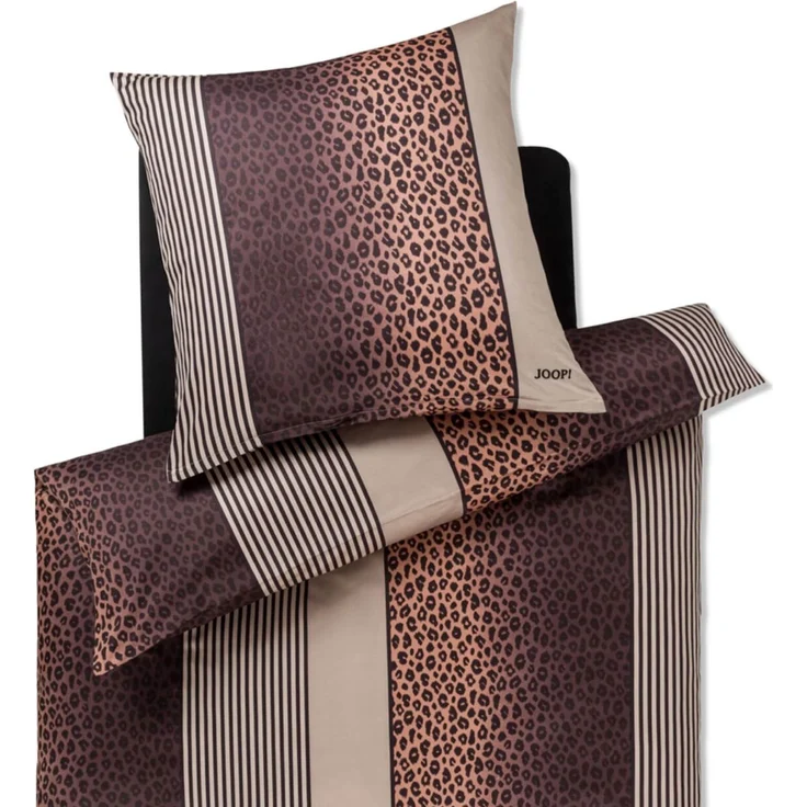 JOOP! Bettwäsche Leo 4112 09 Taupe Mako Satin 135 x 200 + 80 x 80 cm – Bild 2
