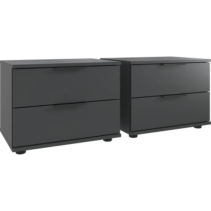 Schlafzimmer-Set >Tilburg< (5tlg.) Bett 168x92x210cm, Schrank, 2 Nachtkommoden, Sideboard, Grafit – Bild 5