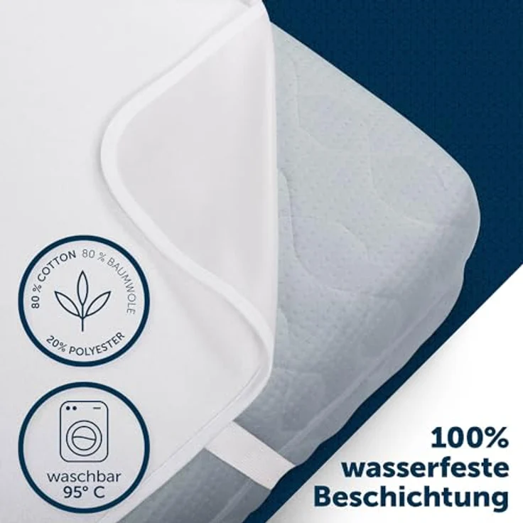 Blumtal® Matratzenschoner 180x200 cm - Oeko-Tex zertifizierte Inkontinenzunterlage waschbar - wasserdichte Matratzenauflage 180x200 - Matratzenschutz wasserdicht - Matrazenschoner180/200 - Nässeschutz – Bild 3