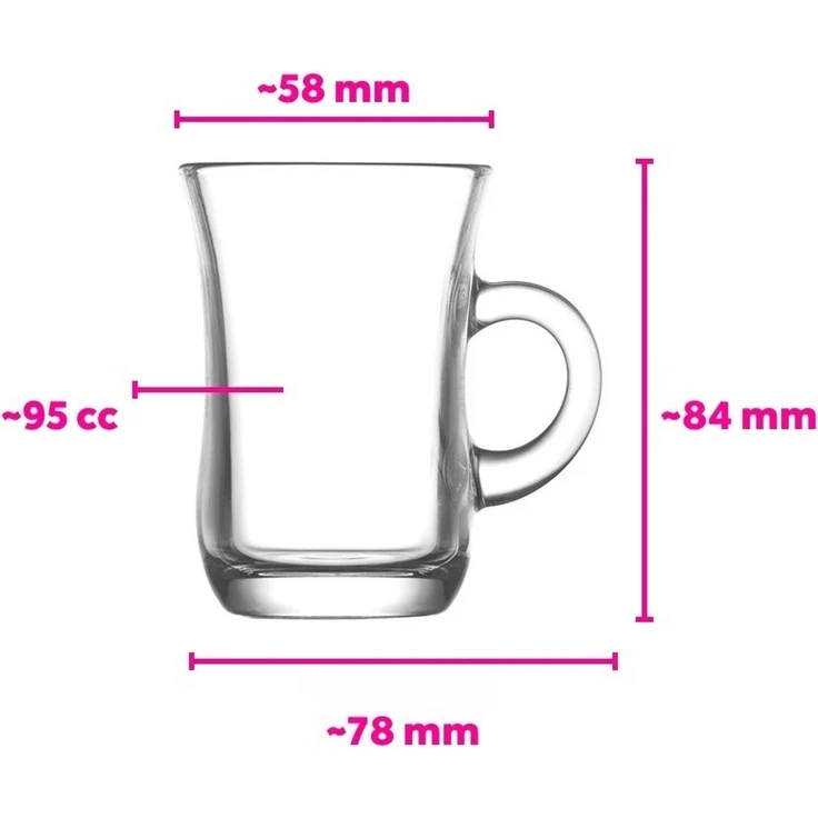 Hermia Concept 'LV-YUD402E' Teegläser-Set (6-teilig), Transparent, 5,8 x 5,8 x 8,4 cm, 95 ml – Bild 4