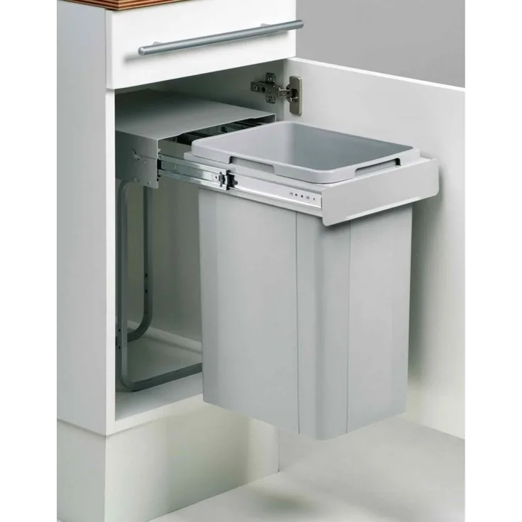 Bio Single 30 DT, Abfallsammler für Drehtüren, alu grau, 32 l, H 570 mm