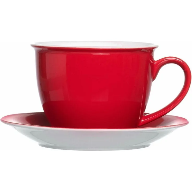 Ritzenhoff & Breker Doppio Jumbo Obere, Obertasse, Ober Tasse, Geschirr, Porzellan, Rot, 350 ml, 515558