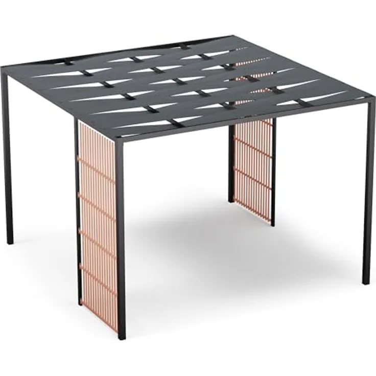 Blumfeldt Pavillon 3x3, Wasserdicht und Winterfest, Pulverbeschichteter Stahlrahmen mit PA-Beschichtetem Dach, Integrierter Sichtschutz, Einfache Montage
