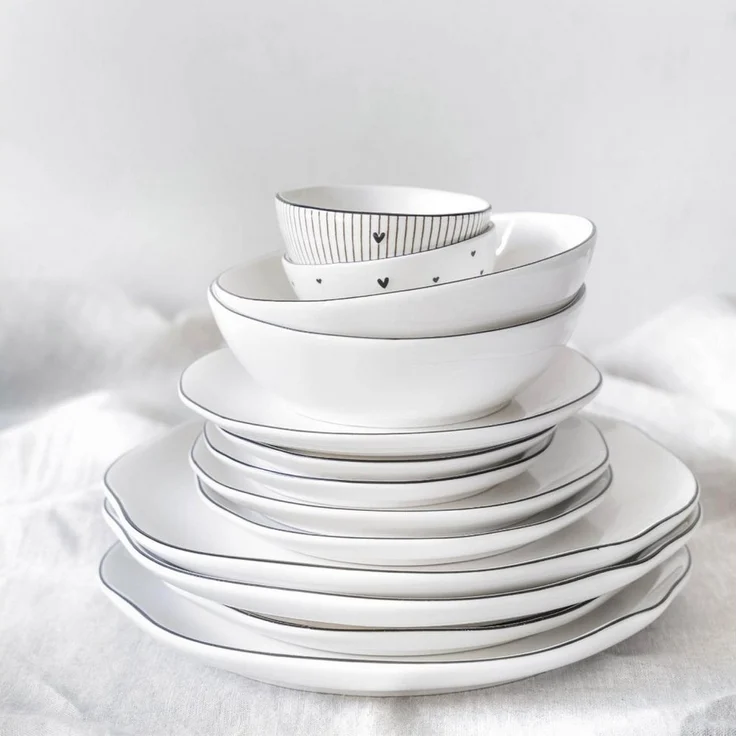 Bastion Collections Geschirr-Set Untertasse - HERZERL - weiß – Bild 2