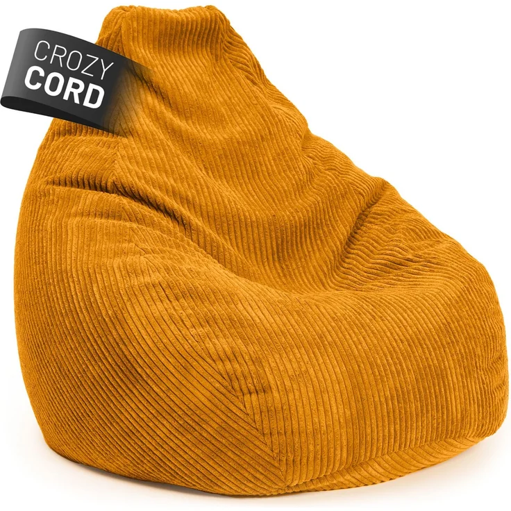 Lumaland Gaming Sitzsack XXL aus Cord | Gaming Sessel für Erwachsene & Teenager | Komfortabler Bean Bag 135x100 cm [Senfgelb] – Bild 1