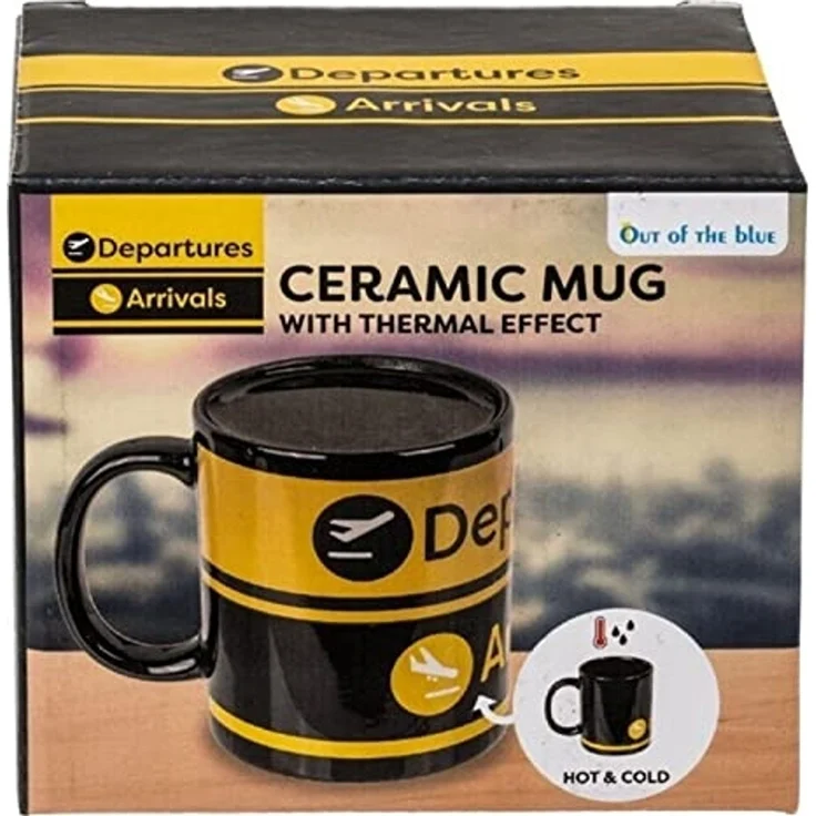 Tasse mit Flughafen Motiv 300ml Steingut Farbwechseltasse Thermotasse – Bild 5