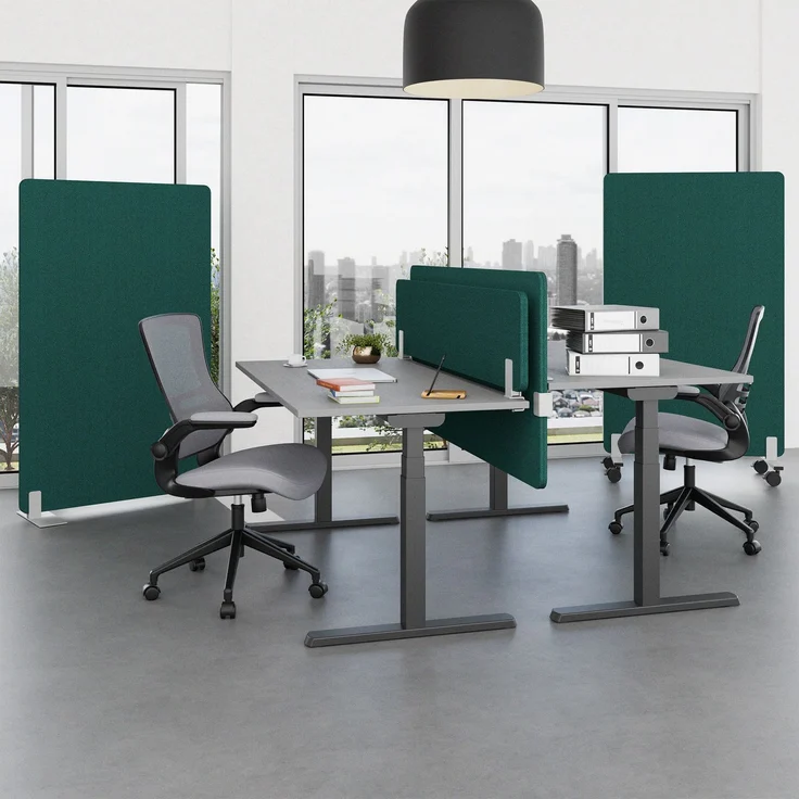 Rheinland Möbel FocusWall STW1014 – Akustik-Stellwand 1000×1400 mm in Stofffarbe Windjammer inkl. Standfüßen – Schreibtisch-Trennwand für Büro & Homeoffice – Schallschutz – Made in Germany – Bild 3