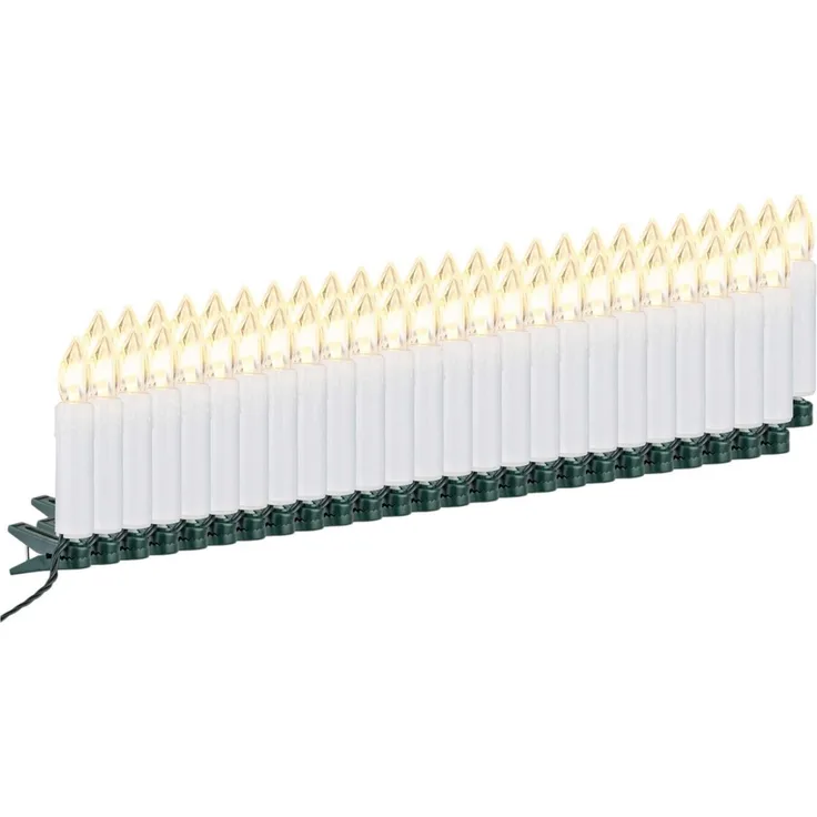 Star-Max LED-Christbaumkerzen 09205-50T LED Weihnachtsbaumbeleuchtung 50er Timer außen 24,5m warmwei
