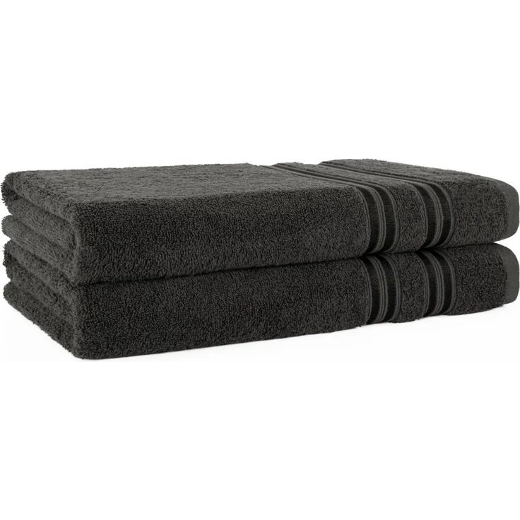 HAMMETEX Duschtuch 2er Set Badetücher 70x140 cm, 100% Baumwolle, Weich & Saugstark, Frottier (Set, 2-St), mit Bordüre, einfarbig, weich – Bild 1