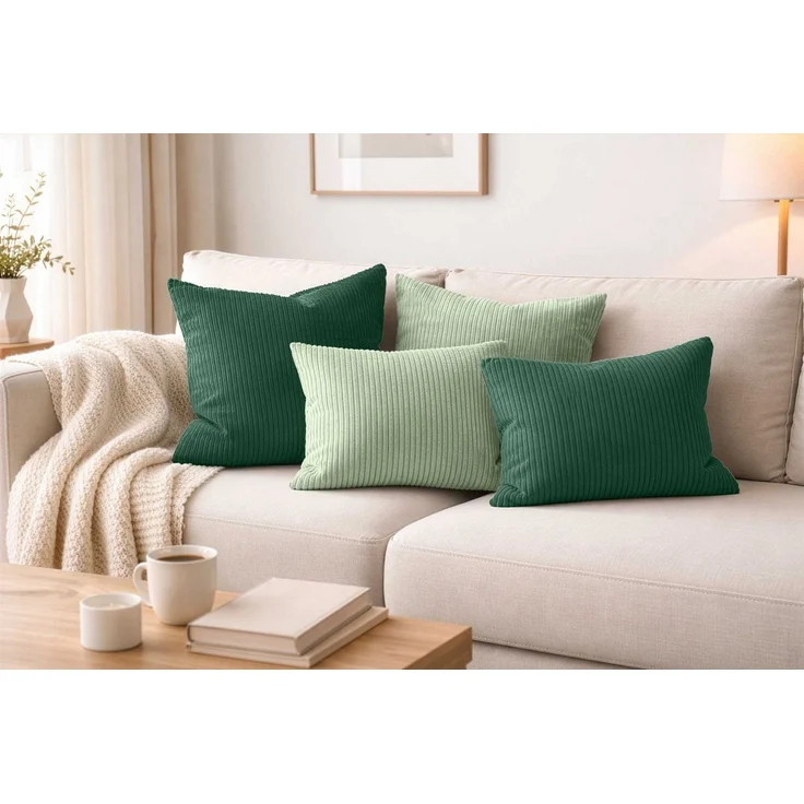 Amilian Dekokissen - Kissen Set 4er - Sofakissen mit Füllung 2x 50x50 + 2x 35x45cm, (4 Stück) Kuschelkissen - Zierkissen mit Kissenfüllung - Couchkissen – Bild 1