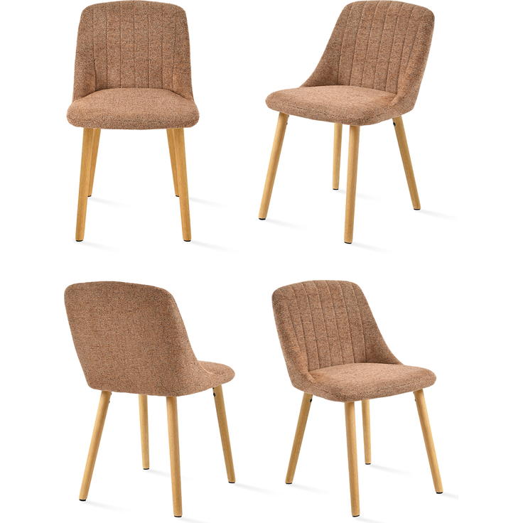 GOEURVANT 993 Esszimmerstühle 4er-Set, Chenille - Orange